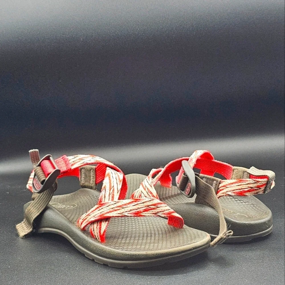 Chaco Z1 Red and White Strappy Sandals